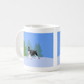Black Springer Spaniel die kerstboom decorreert Koffiemok (Voorkant links)