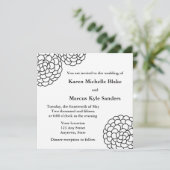 Black Square bruiloft uitnodigingen of aankondigin (Staand voorkant)