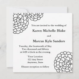 Black Square bruiloft uitnodigingen of aankondigin