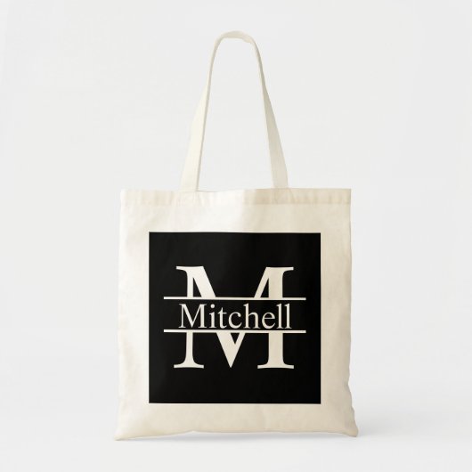 Black Square CB LF Monogrammed Tote Bag (Voorkant)