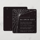 Black Square Diamond Spider Web Halloween Party Kaart (Voorkant / Achterkant)