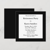 Black Square Formal Party of Event Invitation Kaart (Voorkant / Achterkant)