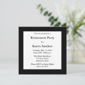 Black Square Formal Party of Event Invitation Kaart (Staand voorkant)