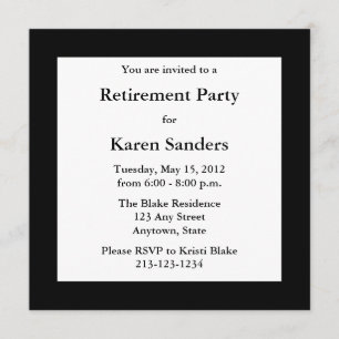 Black Square Formal Party of Event Invitation Kaart