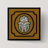 Black Square Hamsa Button (Voorkant)