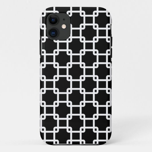 Black Square Link Pattern iPhone 5 Hoesje (Achterkant)