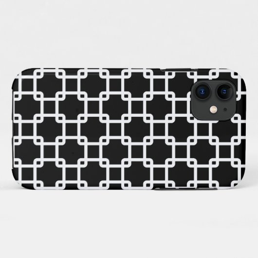 Black Square Link Pattern iPhone 5 Hoesje (Achterkant (horizontaal))