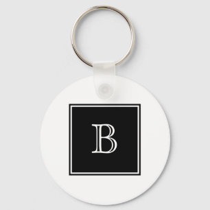 Black Square Monogram Basic Sleutelhanger