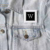 Black Square Monogram Button (In situ)