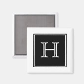 Black Square Monogram Magnet (Voorkant / Achterkant)