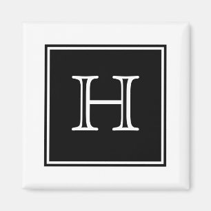 Black Square Monogram Magnet
