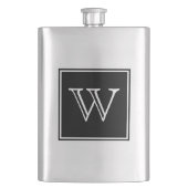Black Square Monogram Premium Flask Heupfles (Voorkant)