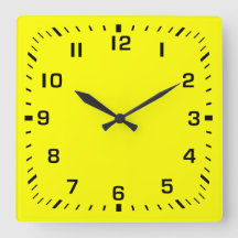 Black Square Number Faceplate op Yellow