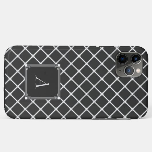 Black Square Pattern iPhone case (Achterkant (horizontaal))
