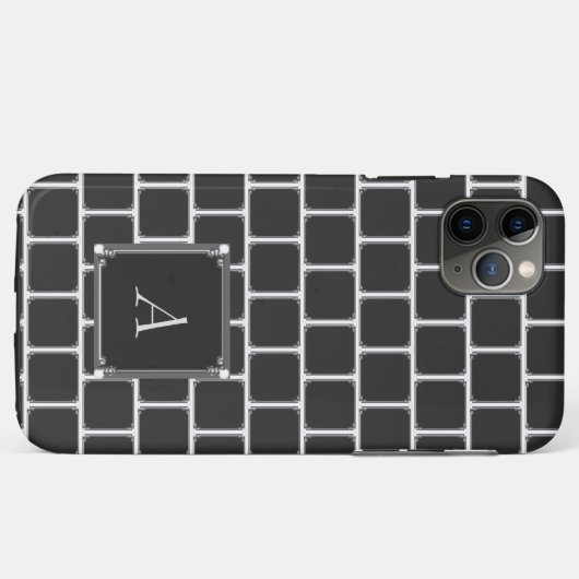 Black Square Pattern iPhone case (Achterkant (horizontaal))