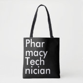Black Square Pharmacy Technician elegant Tote Bag (Voorkant)