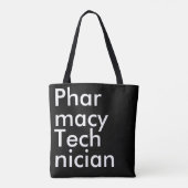 Black Square Pharmacy Technician elegant Tote Bag (Achterkant)