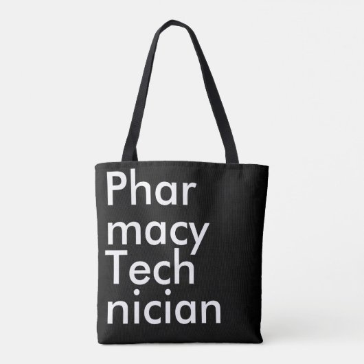 Black Square Pharmacy Technician elegant Tote Bag (Achterkant)