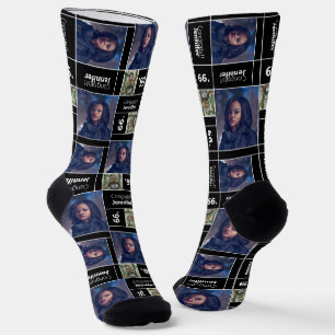 Black Square Photo Afstuderen Class Year Socks Sokken