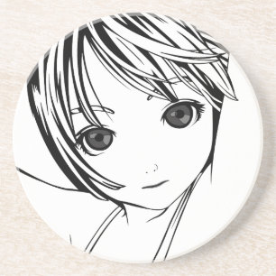 Black Square, Young Anime Girl Zandsteen Onderzetter