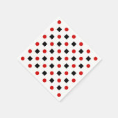 Black Squares Red Polka Dots Pattern White BG Servetten (Hoek)