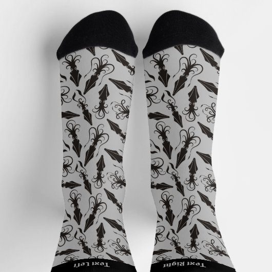 Black Squid Pattern Socks Sokken (Top)