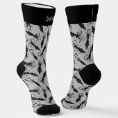 Black Squid Pattern Socks Sokken (Gebogen)