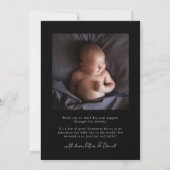 Black Squiggly Lijst Geboorteaankondiging Foto Aankondiging (Achterkant)