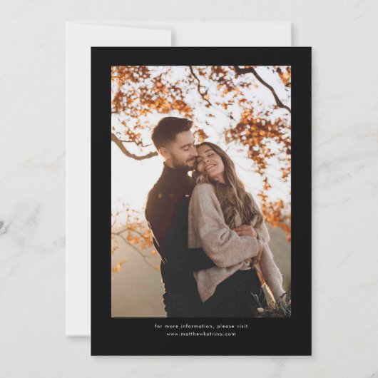 Black Squiggly Wavy Lijst Wedding Save The Date (Achterkant)