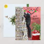 Black Squirrel Christmas Flat Holiday Card Feestdagenkaart (Voorkant / Achterkant)