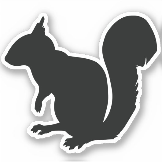Black Squirrel Silhouette Sticker (Voorkant)