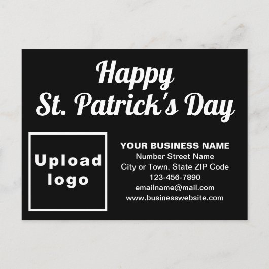 Black St. Patrick Business Holiday Briefkaart (Voorkant)