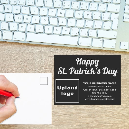 Black St. Patrick Business Holiday Briefkaart