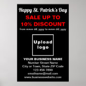Black St. Patrick's Day Business Sale Poster (Voorkant)