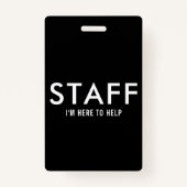 Black Staff Hier om te helpen Badge (Achterkant)