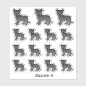 Black Staffordshire Bull Terrier Cute Cartoon Dogs Sticker (Vel)