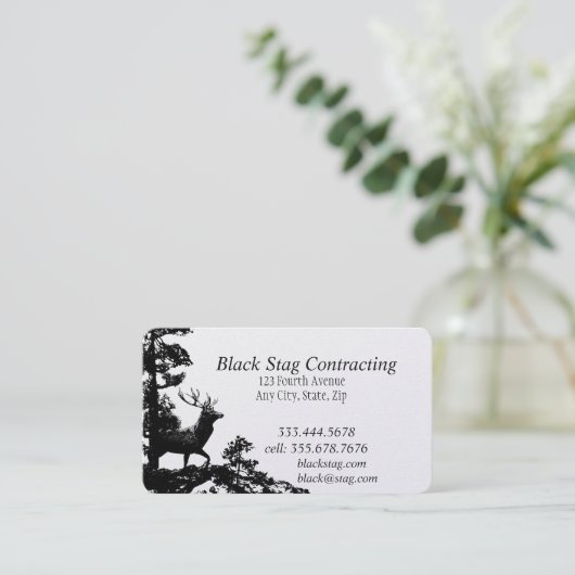 Black Stag Handyman Aangepaste Visitekaartjes (Staand voorkant)