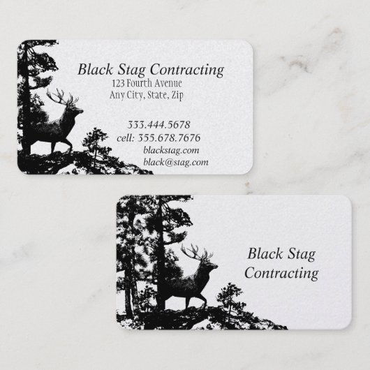 Black Stag Handyman Aangepaste Visitekaartjes (Voorkant / Achterkant)