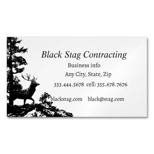 Black Stag Handyman Contractor Magnetisch Visitekaartje (Voorkant)
