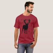 Black Stag Merry Kerstmis T-Shirt (Voorkant volledig)