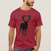 Black Stag Merry Kerstmis T-Shirt (Voorkant)