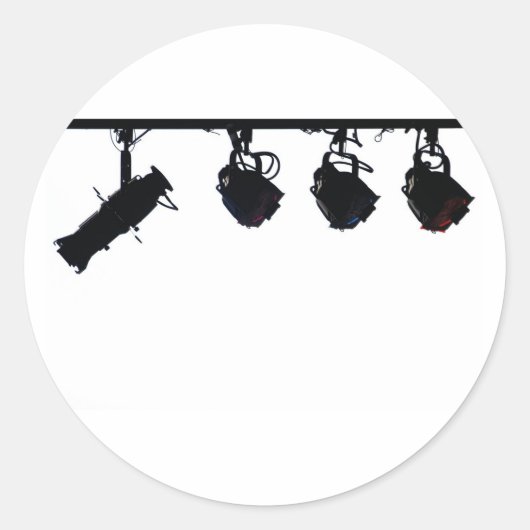 Black Stage Light Silhouettes Digital Camera Ronde Sticker (Voorkant)