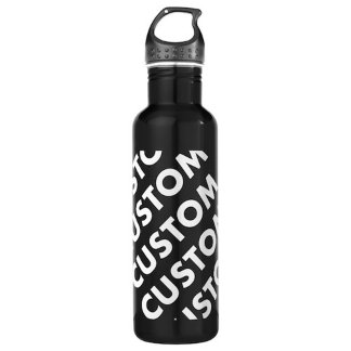 BLACK Stainless Steel Custom Water Bottle 24oz. Waterfles