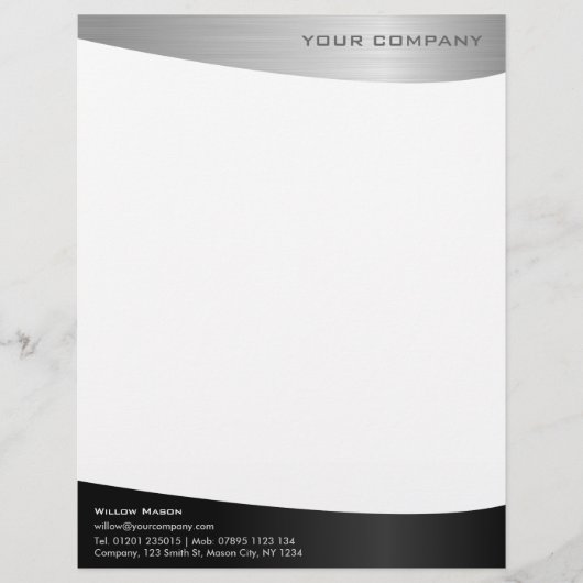 Black Stainless Steel Professional-briefhoofd Briefhoofd (Voorkant)