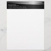 Black Stainless Steel Professional Letterhead v2 Briefhoofd Ontwerp (Voorkant)