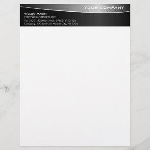 Black Stainless Steel Professional Letterhead v2 Briefhoofd Ontwerp