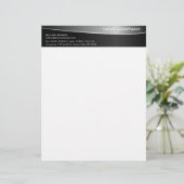 Black Stainless Steel Professional Letterhead v2 Briefhoofd Ontwerp (Staand voorkant)