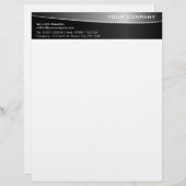 Black Stainless Steel Professional Letterhead v2 Briefhoofd Ontwerp (Voorkant / Achterkant)