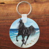 Black Stallion Arabian horse sleutelhanger (Voorkant)