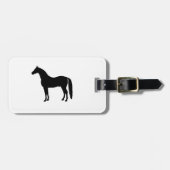 Black Stallion Elegant Horse Silhouette Tekening Bagagelabel (Voorkant horizontaal)